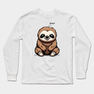 Confused Sloth Barking Long Sleeve T-Shirt